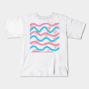 Blue pink watercolor abstract texture Kids T-Shirt